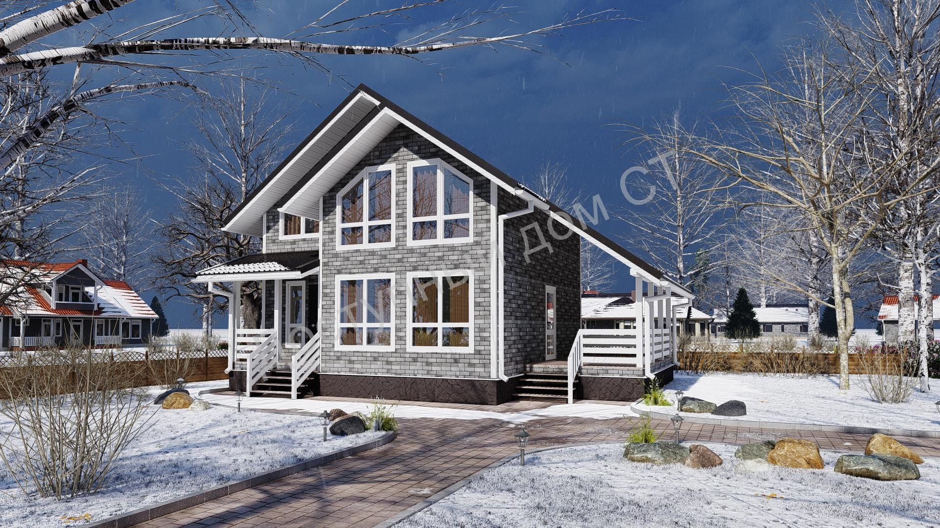 Дом каркасный 8х8 «Сапфир» Дом каркасный 8х8 «Сапфир»