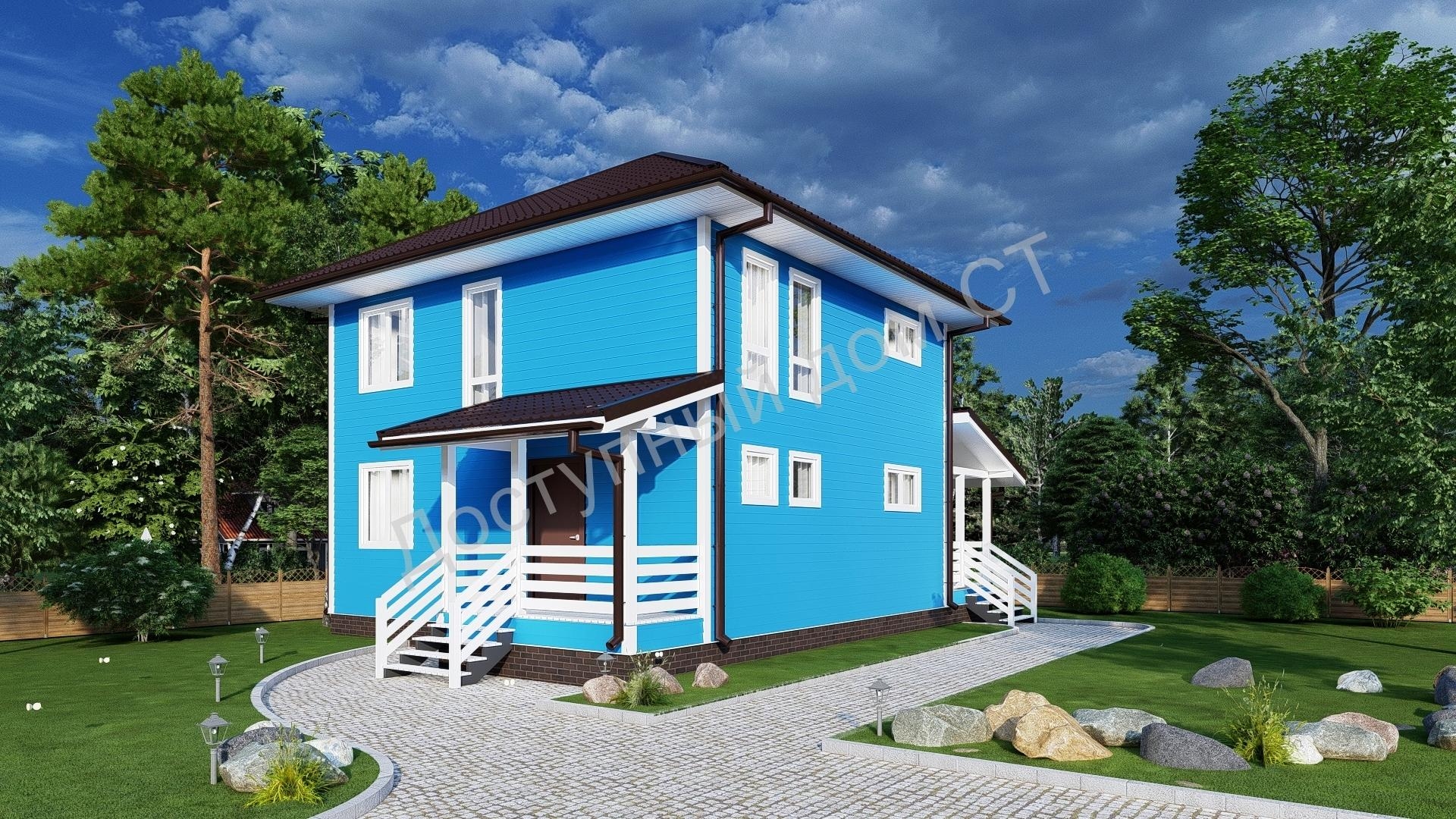 Дом каркасный 8,5х8,0 «Бордо» Дом каркасный 8,5х8,0 «Бордо»