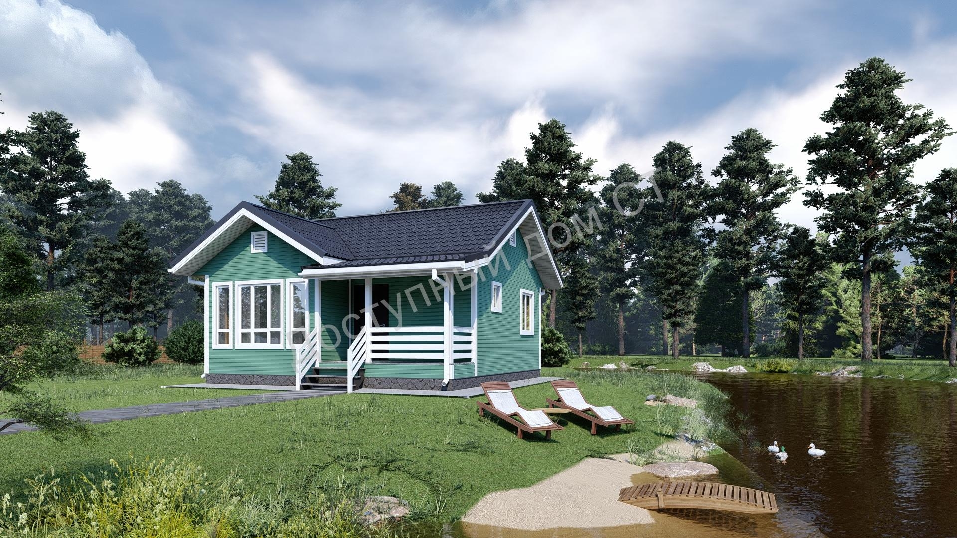 Дом каркасный 7,5х8 «Комфортный» Дом каркасный 7,5х8 «Комфортный»