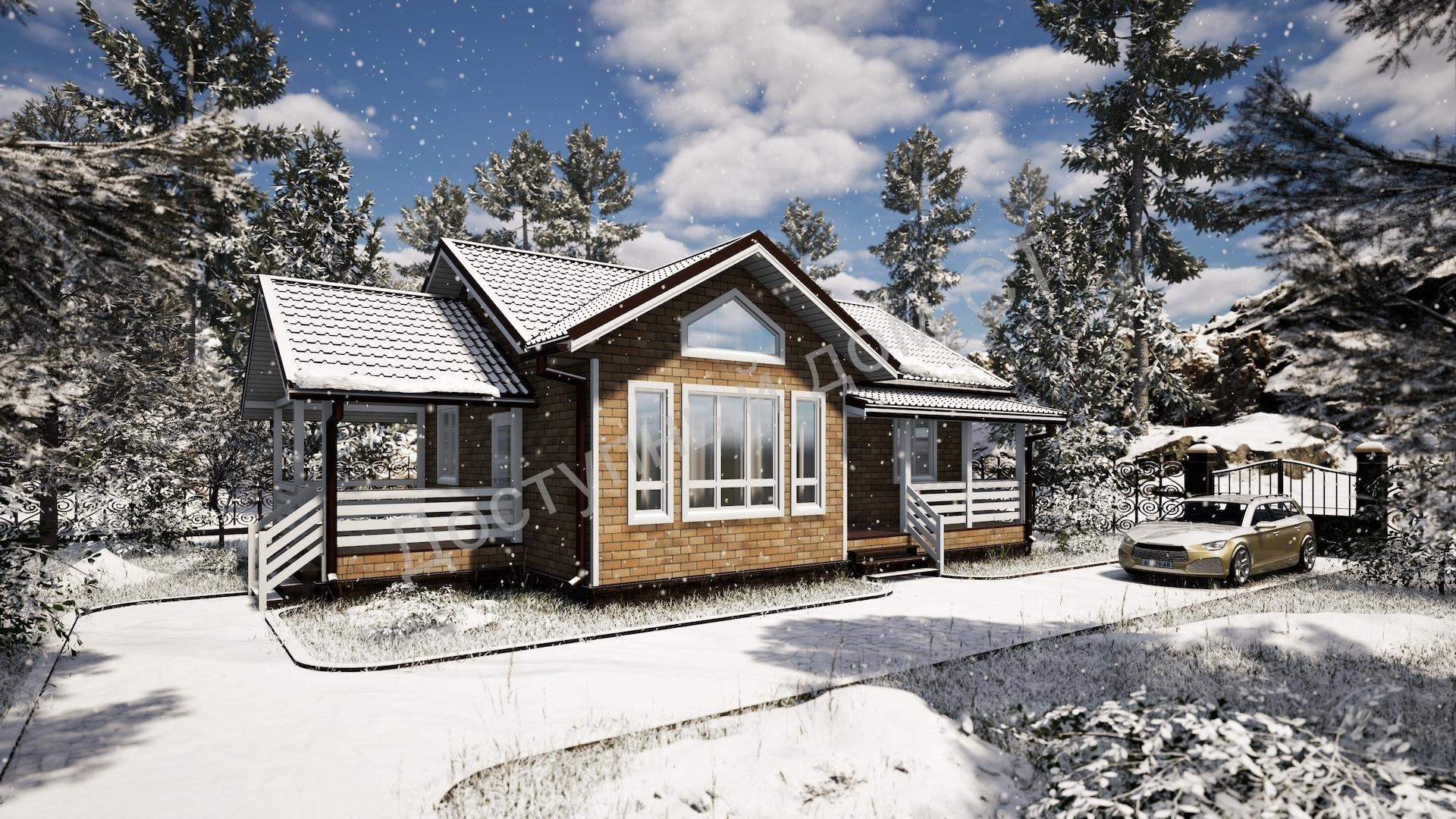 Дом каркасный 8,5х10 «Комфортный-3» Дом каркасный 8,5х10 «Комфортный-3»