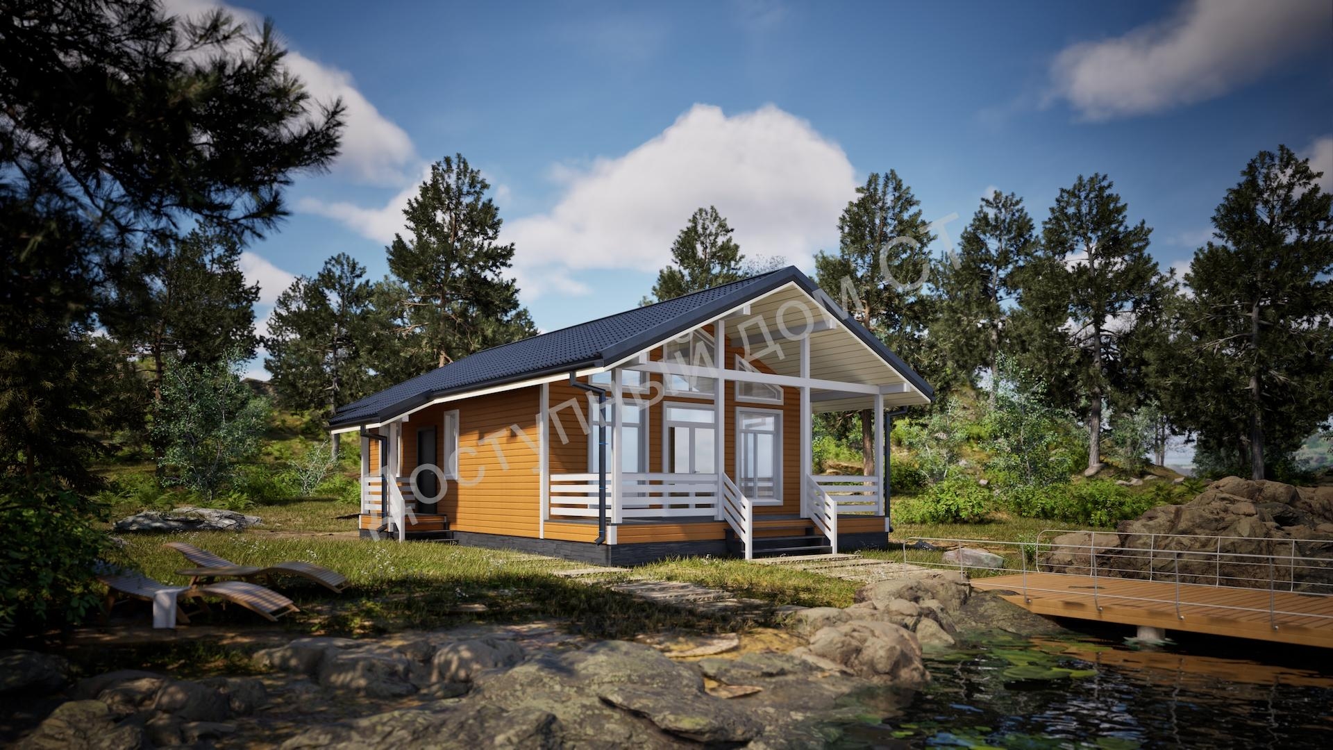 Дом каркасный 12,5х7,5 «Семейный - мини» Дом каркасный 12,5х7,5 «Семейный - мини»