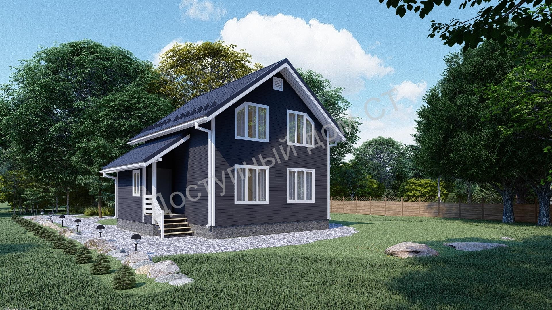 Дом каркасный 8,0х9,5 «Уютный» Дом каркасный 8,0х9,5 «Уютный»