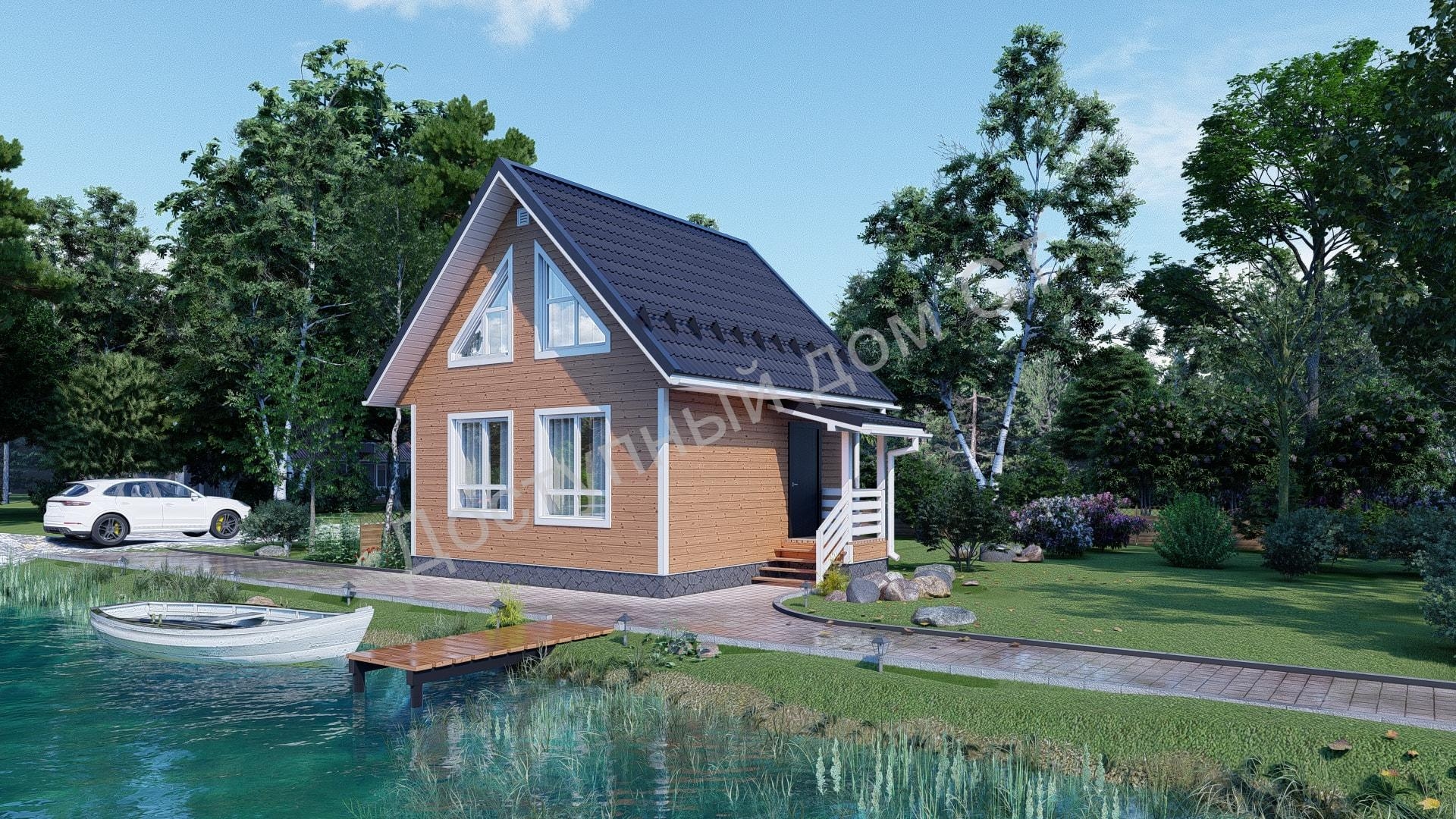 Дом каркасный 6,0х6,0 Дачник - М Дом каркасный 6,0х6,0 Дачник - М